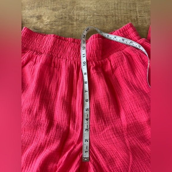 NWT DKNY Pull On Gauze Cotton Coral Wide Leg Pants~Pockets~Beach Coral~XL - Picture 8 of 10
